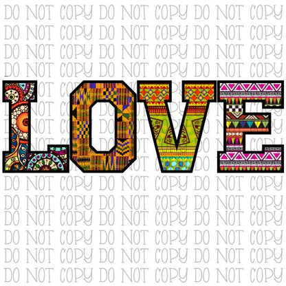 African Tribal Pattern Love Digital Download Instant PNG File