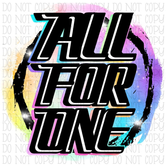 All For One - Rainbow - Color Splash - Ring - Circle - Digital Download Instant PNG File