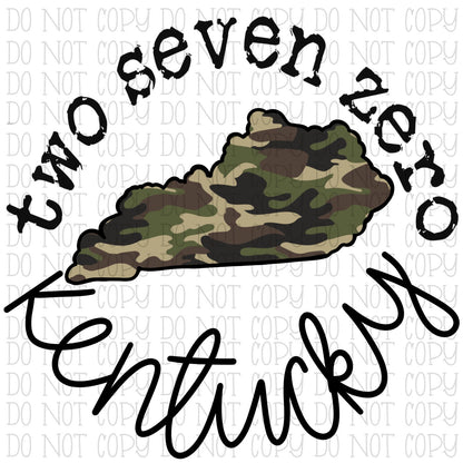 270 Zip Code 270 Area Code Kentucky Camo Two Seven Zero State Outline KY Digital Do ...