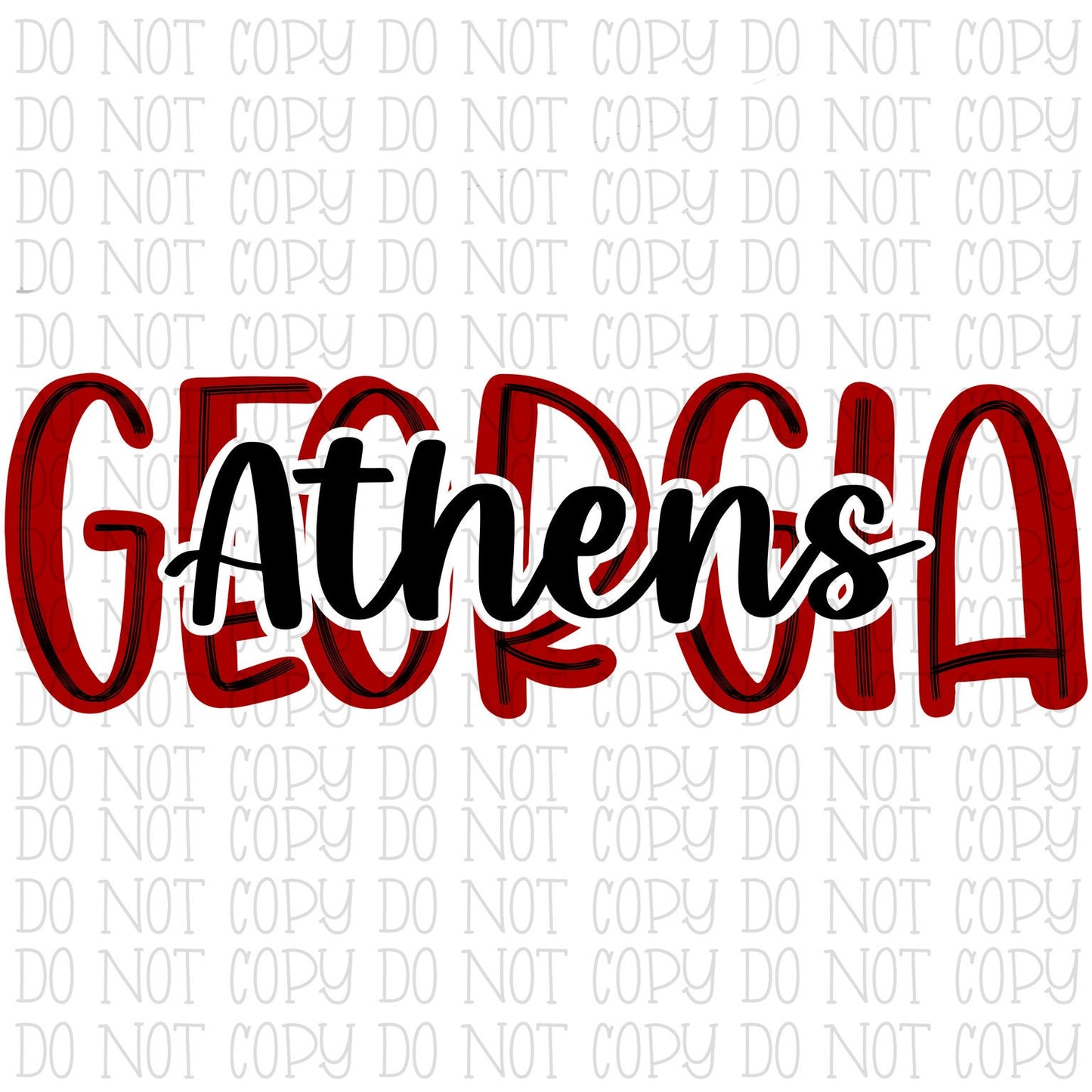 Athens Georgia Black and Red State School Sports Team Digital Download Instant PNG File