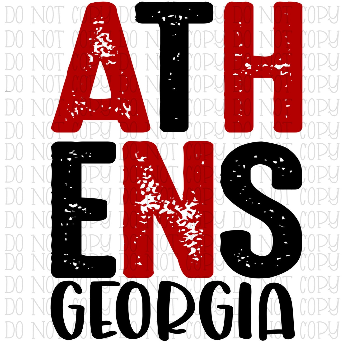 Athens Georgia Black and Red Stack State School Sports Team Digital Download Instant PNG File