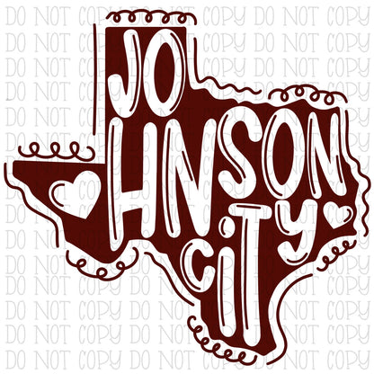 Johnson City Eagles - Maroon and White - Sports Team State Digital Download Instant PNG File