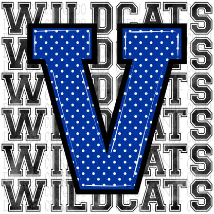 Valley Wildcats - Shelby Valley - Stack Repeat - Kentucky - Blue School Sports Team - Digital Download Instant PNG File