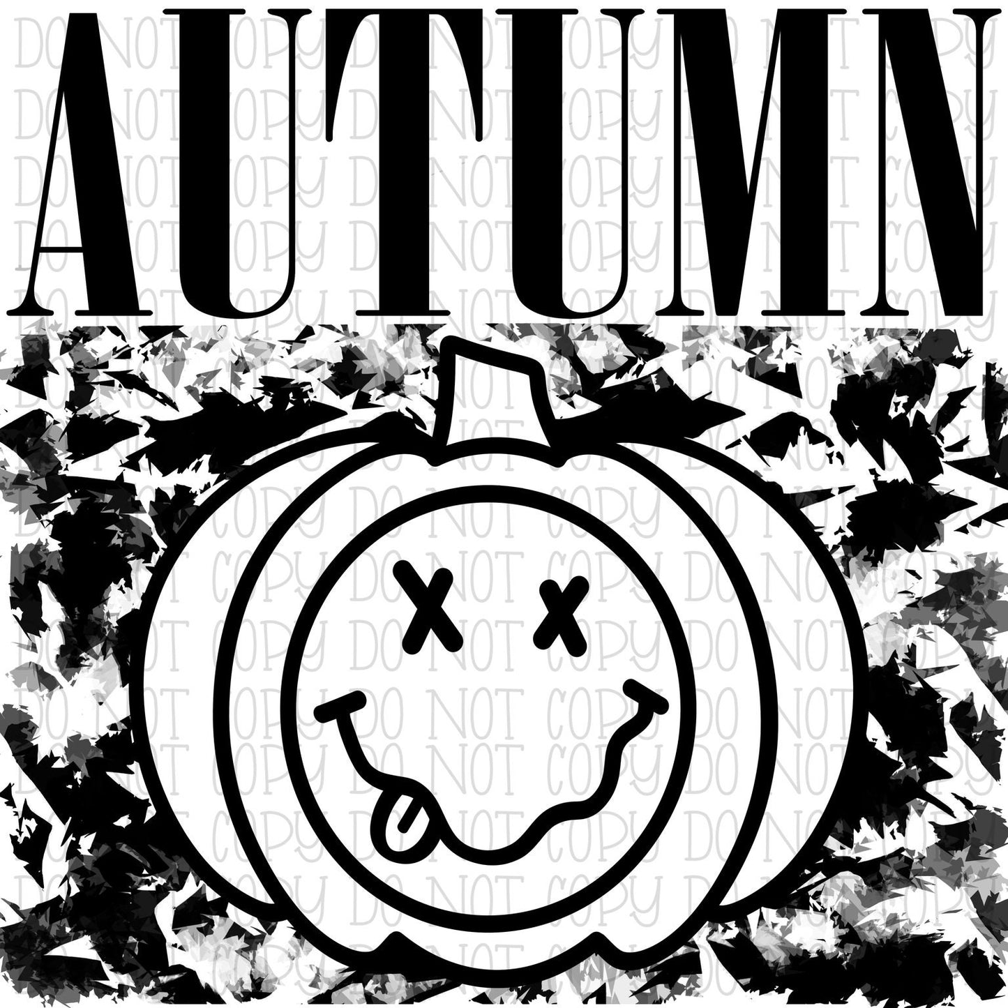 Autumn Pumpkin Fall Black/White Smile Face Tongue Face (Includes both colors) 4 Files W/Sleeve Pumpkins Digital Download Instant PNG