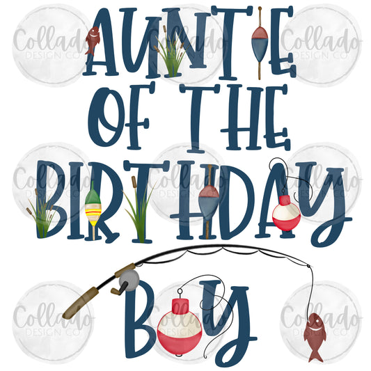 Auntie of the Birthday Boy Oh Fish-ally Theme Fishing Lures - Kids - Birthday Party - Traditional - Digital Download Instant PNG File