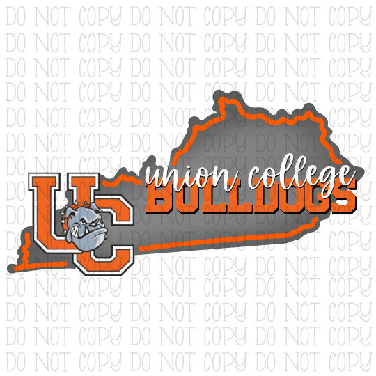 Union College Bulldogs Grey and Orange Kentucky School Sports Team - Digital Download Instant PNG File (Copy)
