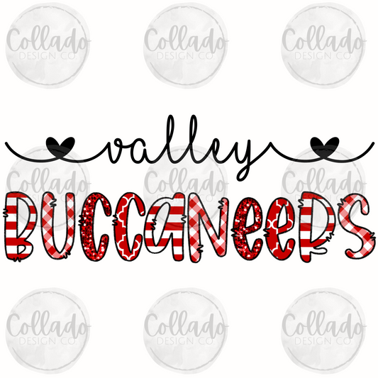 Valley Buccaneers Red and White Patterns Jasper Alabama AL School Sports Team Digital Download Instant PNG File